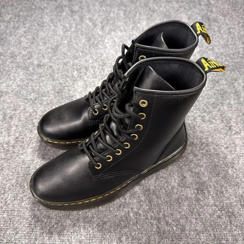 Dr. Doc Martens Zavala Boots Mens 8 Womens 9 Black Leather Combat Boots Grunge